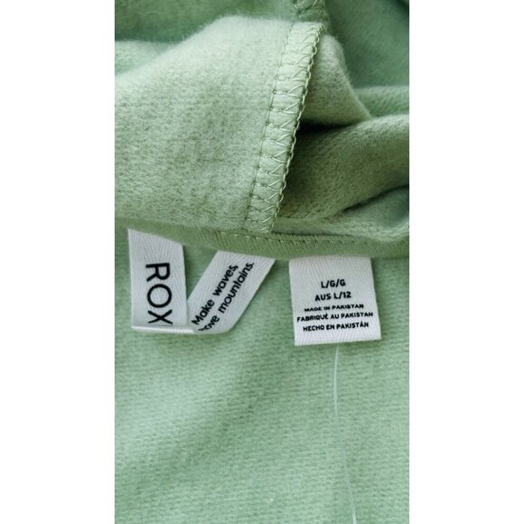 Roxy Afternoon Hike Hoodie Women’s Size L Color Green Kangaroo Pocket Pullover - Picture 5 of 11